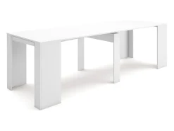 Mesa Consola Extensível, 262x90x77cm, Para 12 pessoas, Mesa de Jantar, Branco