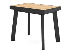 Mesa Consola Extensível, 262x90x73cm, Para 12 pessoas, Pés de madeira, Carvahlo e preto