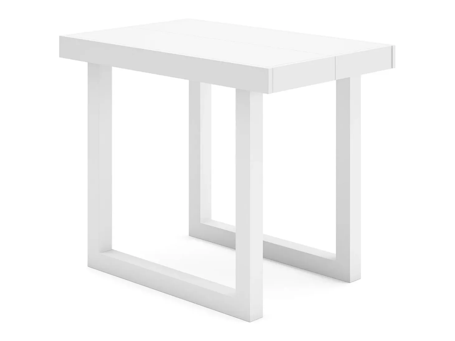 Mesa Consola Extensível, 222x90x73cm, Para 10 pessoas, Pés de madeira, Carvahlo e branco