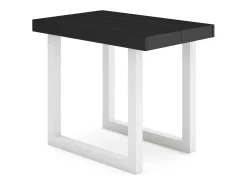 Mesa Consola Extensível, 222x90x73cm, Para 10 pessoas, Pés de madeira, Preto