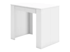 Mesa Consola Extensível, 140x90x77cm, Para 6 pessoas, Mesa de Jantar, Branco