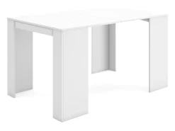 Mesa Consola Extensível, 140x90x77cm, Para 6 pessoas, Mesa de Jantar, Branco
