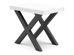 Mesa Consola Extensível, 222x90x73cm, Para 10 pessoas, Pés de madeira, Branco