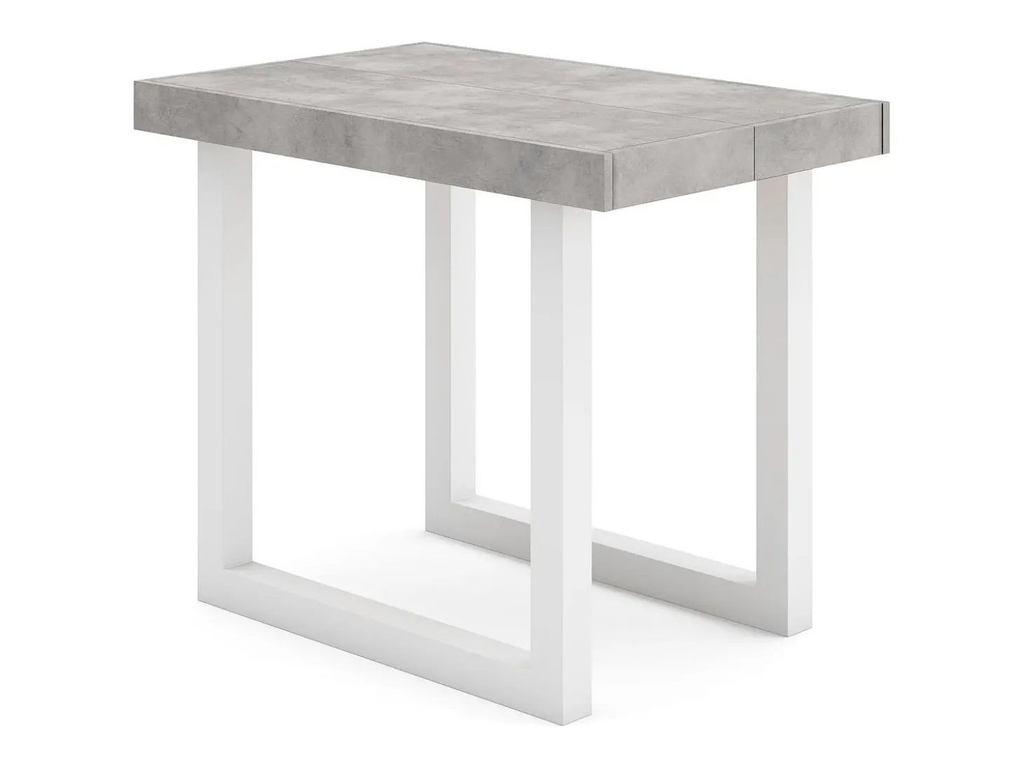 Mesa Consola Extensível, 302x90x73cm, Para 14 pessoas, Pés de madeira, Cimento