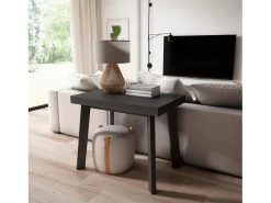 Mesa Consola Extensível, 160x90x73cm, Para 8 pessoas, Pés de madeira, Preto