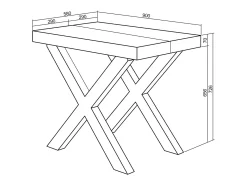 Mesa Consola Extensível, 160x90x73cm, Para 8 pessoas, Pés de madeira, Carvahlo e branco
