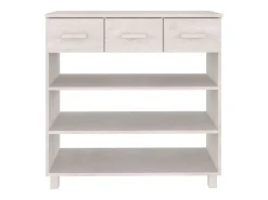 Mesa consola HAMAR 90x35x90 cm pinho maciço branco PT988819