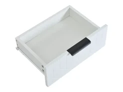 Mesa consola moderna, com 2 gavetas, pés ajustáveis, Branco e Preto