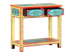 Mesa consola pintada à mão 80x35x75 cm mangueira maciça PT869575