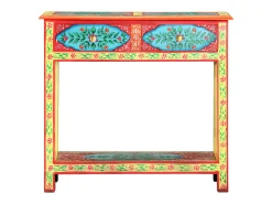 Mesa consola pintada à mão 80x35x75 cm mangueira maciça PT869575