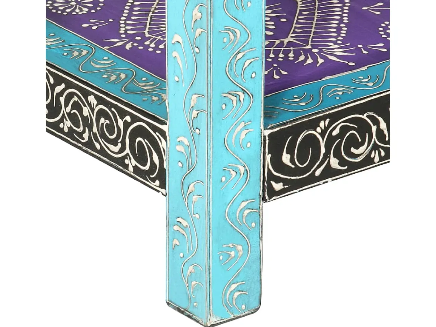 Mesa consola pintada à mão 80x35x75 cm mangueira maciça