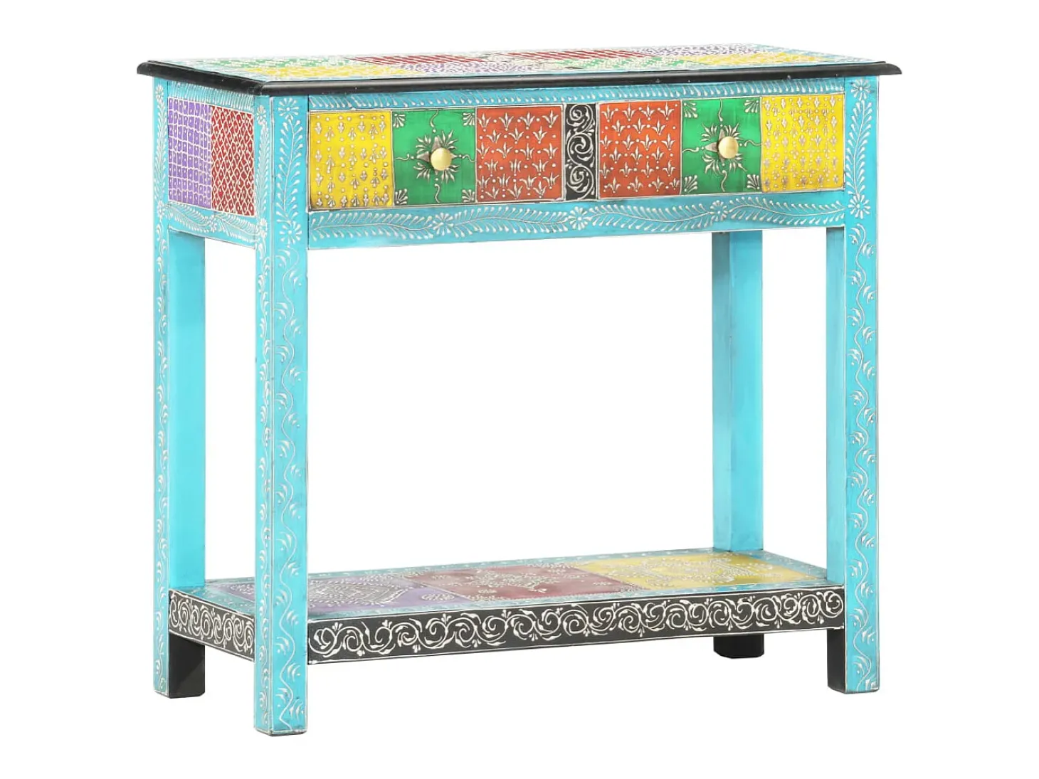 Mesa consola pintada à mão 80x35x75 cm mangueira maciça