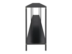 Mesa consola preto 200x35x75,5 cm vidro temperado