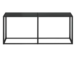 Mesa consola preto 180x35x75,5 cm vidro temperado PT797849