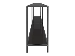 Mesa consola preto 180x35x75,5 cm vidro temperado PT615636