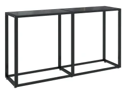 Mesa consola preto 140x35x75,5 cm vidro temperado