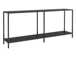 Mesa consola preto 180x35x75,5 cm vidro temperado