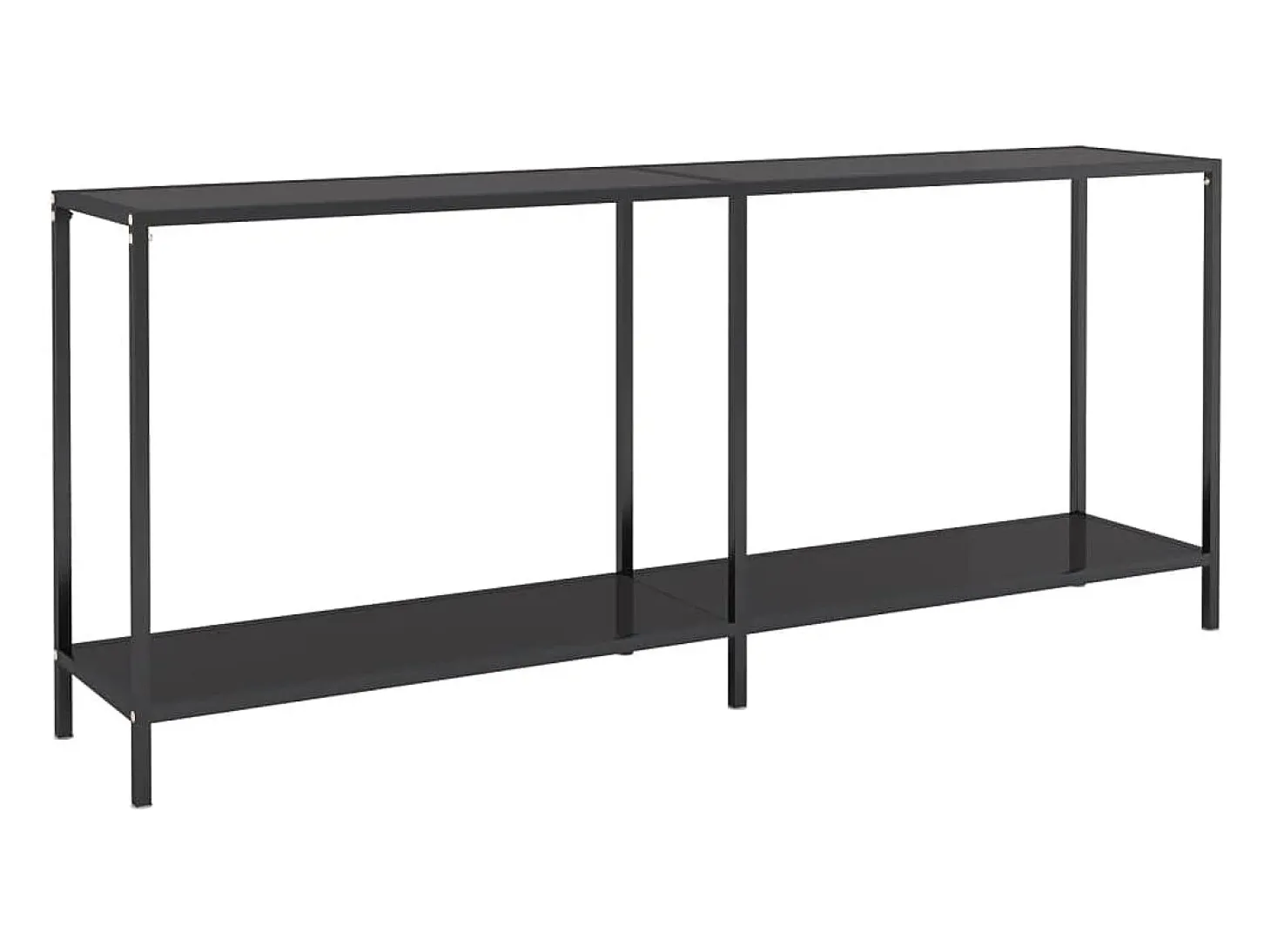 Mesa consola preto 180x35x75,5 cm vidro temperado