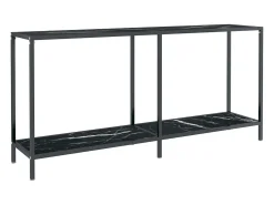 Mesa consola preto 160x35x75,5 cm vidro temperado