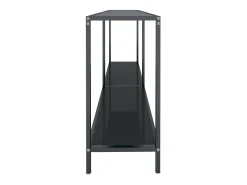 Mesa consola preto 140x35x75,5 cm vidro temperado