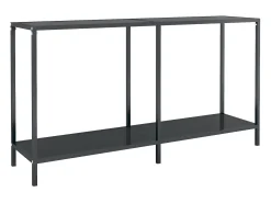Mesa consola preto 140x35x75,5 cm vidro temperado PT310451