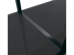 Mesa consola preto 220x35x75,5 cm vidro temperado