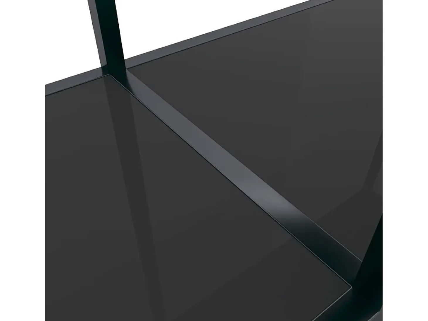 Mesa consola preto 220x35x75,5 cm vidro temperado
