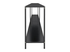 Mesa consola preto 200x35x75,5 cm vidro temperado PT614468