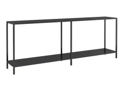 Mesa consola preto 200x35x75,5 cm vidro temperado PT614468