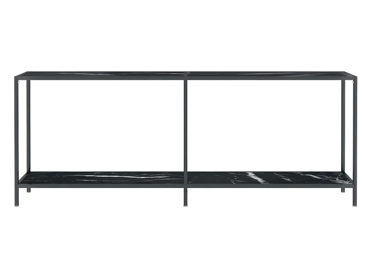 Mesa consola preto 200x35x75,5 cm vidro temperado PT420912