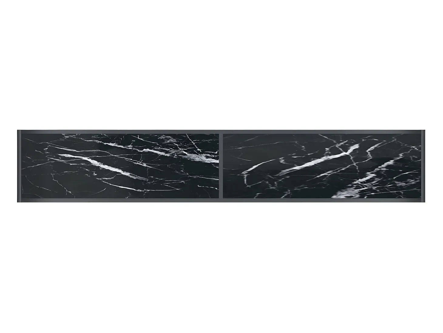 Mesa consola preto 200x35x75,5 cm vidro temperado PT420912