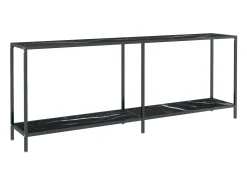 Mesa consola preto 200x35x75,5 cm vidro temperado PT420912