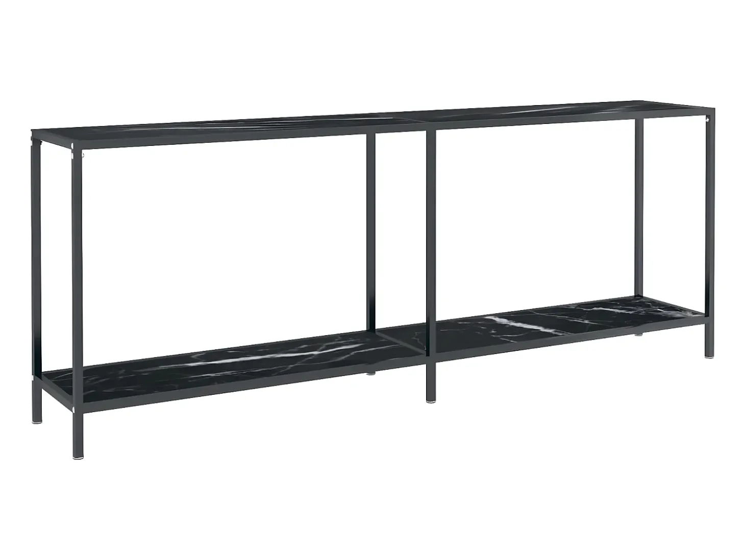 Mesa consola preto 200x35x75,5 cm vidro temperado PT420912