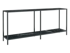 Mesa consola preto 180x35x75,5 cm vidro temperado