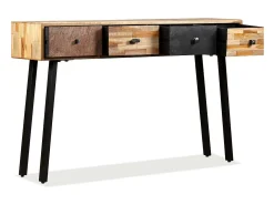 Mesa consola teca reciclada maciça 120x30x76 cm