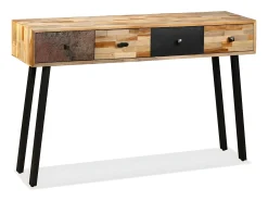 Mesa consola teca reciclada maciça 120x30x76 cm PT443176