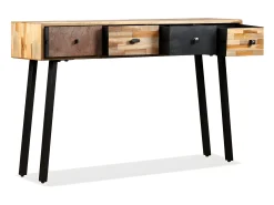 Mesa consola teca reciclada maciça 120x30x76 cm PT443176