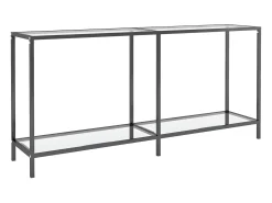 Mesa consola transparente 160x35x75,5 cm vidro temperado PT634785