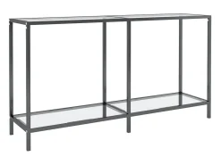 Mesa consola transparente 140x35x75,5 cm vidro temperado PT430270