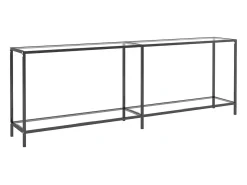 Mesa consola transparente 220x35x75,5 cm vidro temperado PT612794