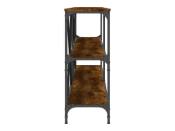 Mesa consola 180x30x75 cm deriv. madeira/ferro carvalho fumado