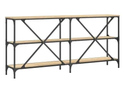 Mesa consola 160x30x75 cm deriv. madeira/ferro carvalho sonoma