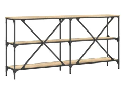 Mesa consola 160x30x75 cm deriv. madeira/ferro carvalho sonoma