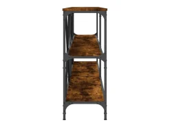 Mesa consola 200x30x75 cm deriv. madeira/ferro carvalho fumado
