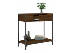 Mesa consola 75x34,5x75 cm derivados madeira carvalho castanho