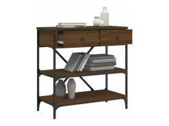 Mesa consola 75x34,5x75 cm derivados madeira carvalho castanho