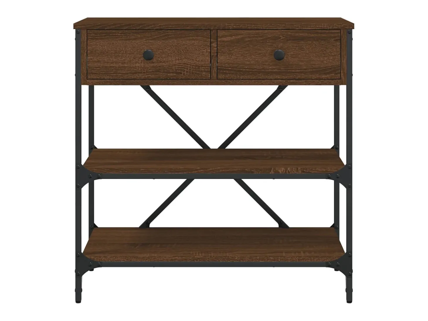 Mesa consola 75x34,5x75 cm derivados madeira carvalho castanho