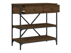 Mesa consola 75x34,5x75 cm derivados madeira carvalho castanho