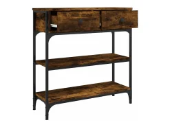 Mesa consola 72,5x25x75 cm derivados de madeira carvalho fumado