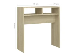 Mesa consola 78x30x80 cm derivados de madeira carvalho sonoma